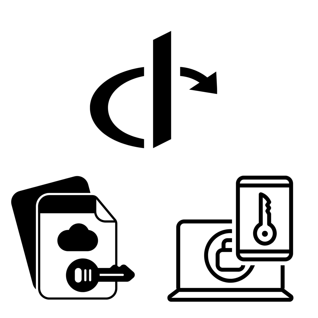 Representation of the connection to Single Sign-On, Active Directory, Open Source in the Desk Sharing Software.