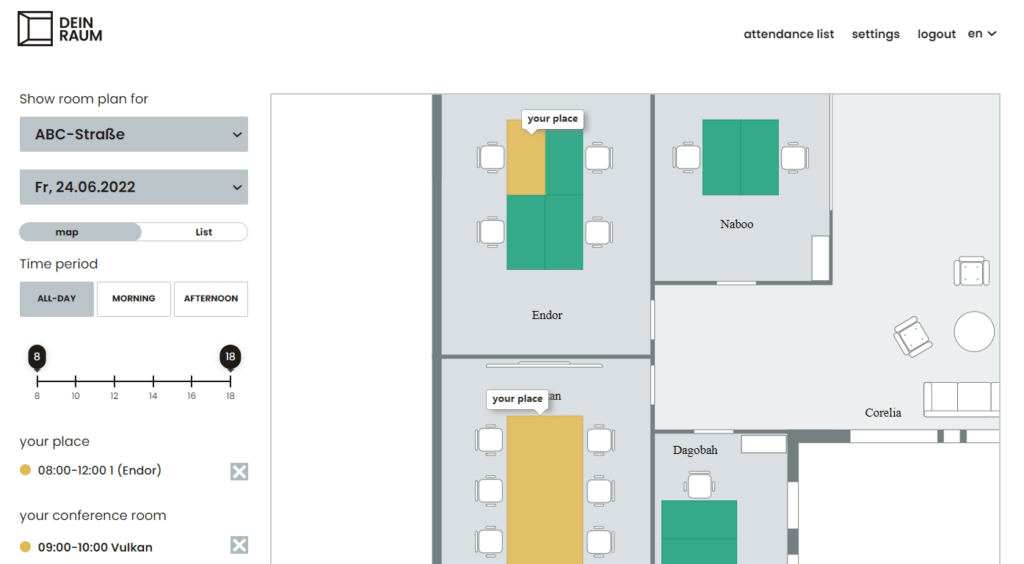 Floor plan workstation booking