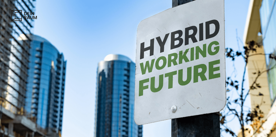 Ein Schild für Hybrid Work